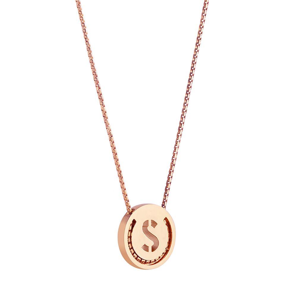 trendor Women's Necklace with Letter S Gold Plated Silver 925 15255-S