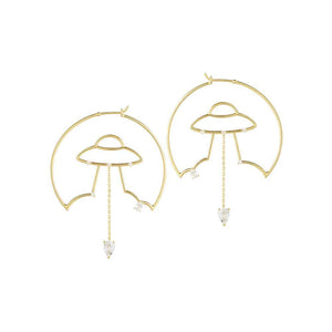 Cosmo Spaceship Hoop Earrings - RUIFIER