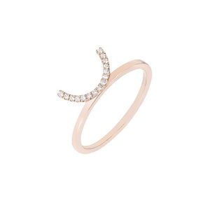 ELEMENTS Diamond Crescent Ring - RUIFIER