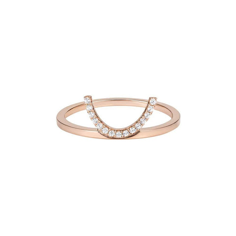 ELEMENTS Diamond Crescent Ring - RUIFIER
