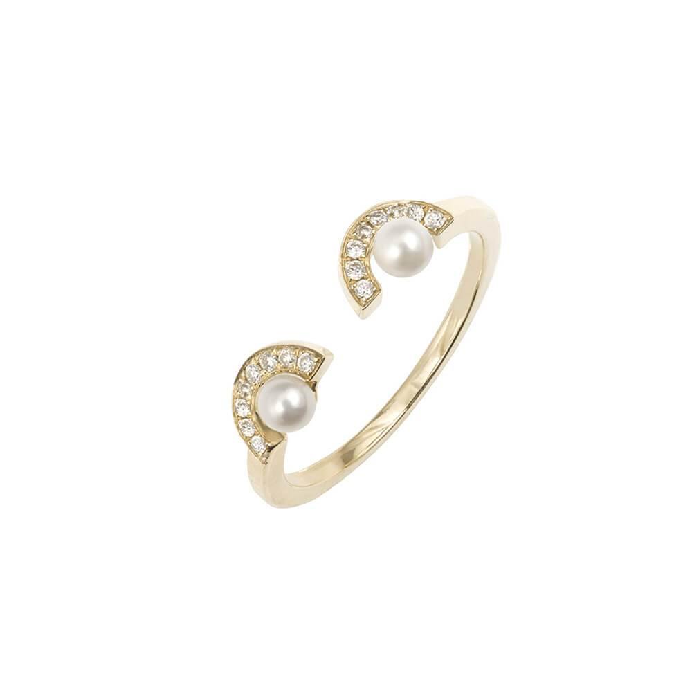 1HOME1 ELEMENTS Gold Pearl Eyes Ring - RUIFIER
