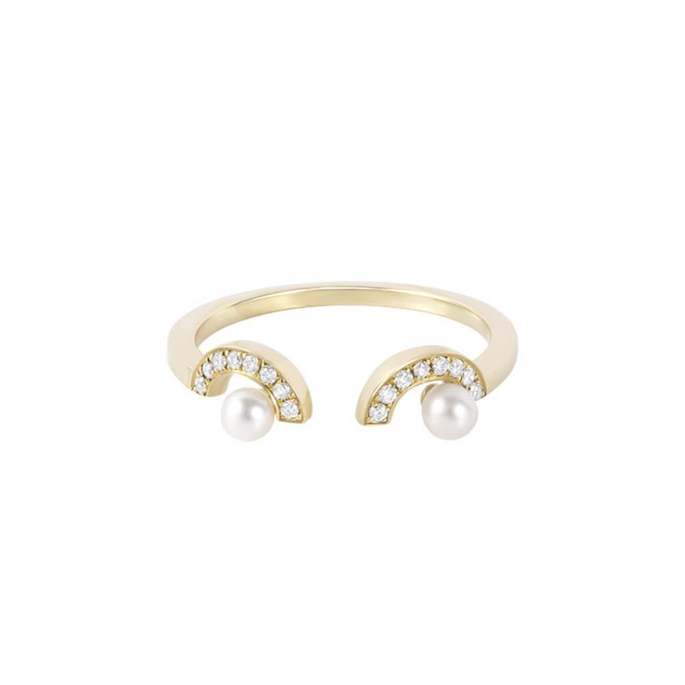 1HOME1 ELEMENTS Gold Pearl Eyes Ring - RUIFIER