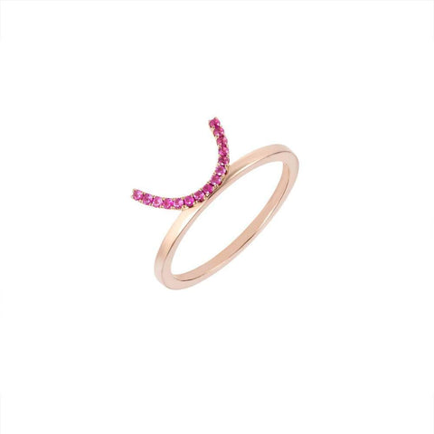 ELEMENTS Pink Crescent Ring - RUIFIER