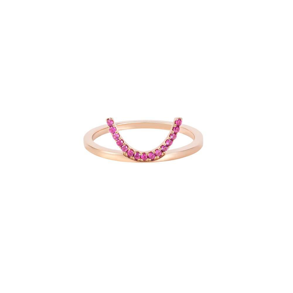 ELEMENTS Pink Crescent Ring - RUIFIER