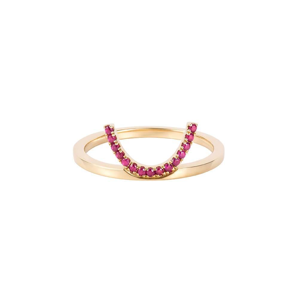 ELEMENTS Ruby Crescent Ring - RUIFIER