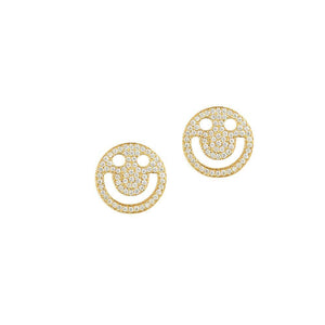 FRIENDS Happy Diamond Yellow Gold Studs - RUIFIER