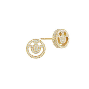 FRIENDS Happy Diamond Yellow Gold Studs - RUIFIER