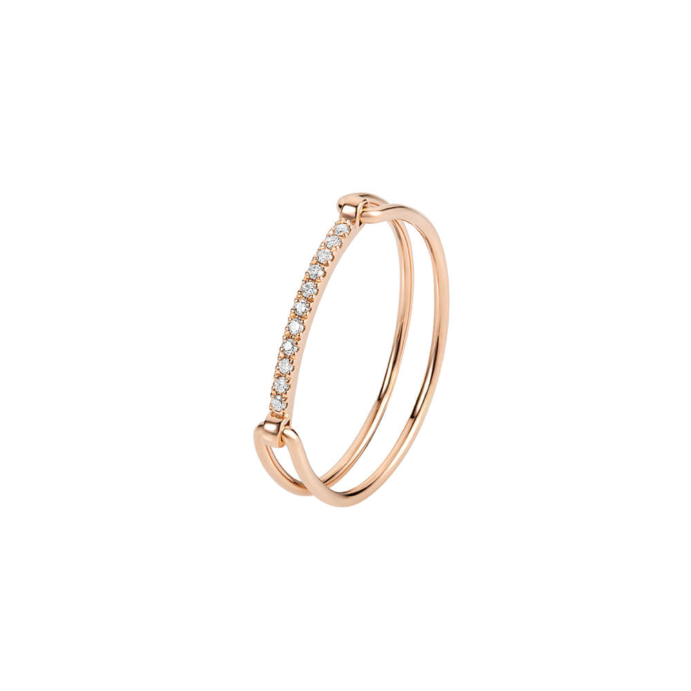 RUIFIER ICON FINE Bridge 18ct Rose Gold Diamond Ring | RUIFIER