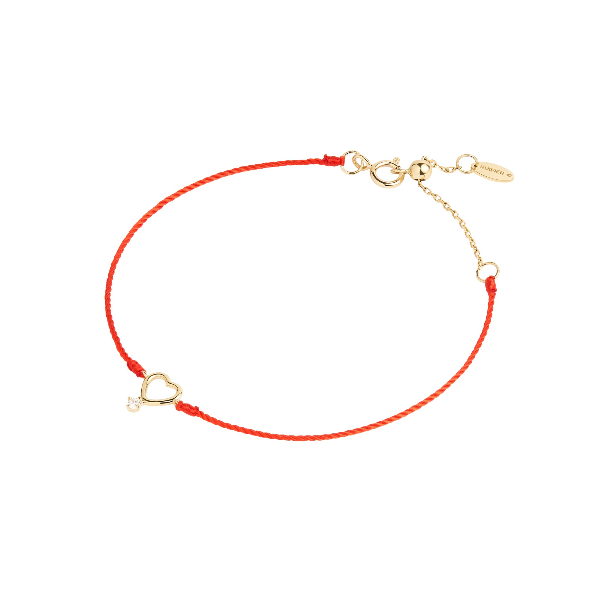 Red string bracelet with 0.02ct diamond