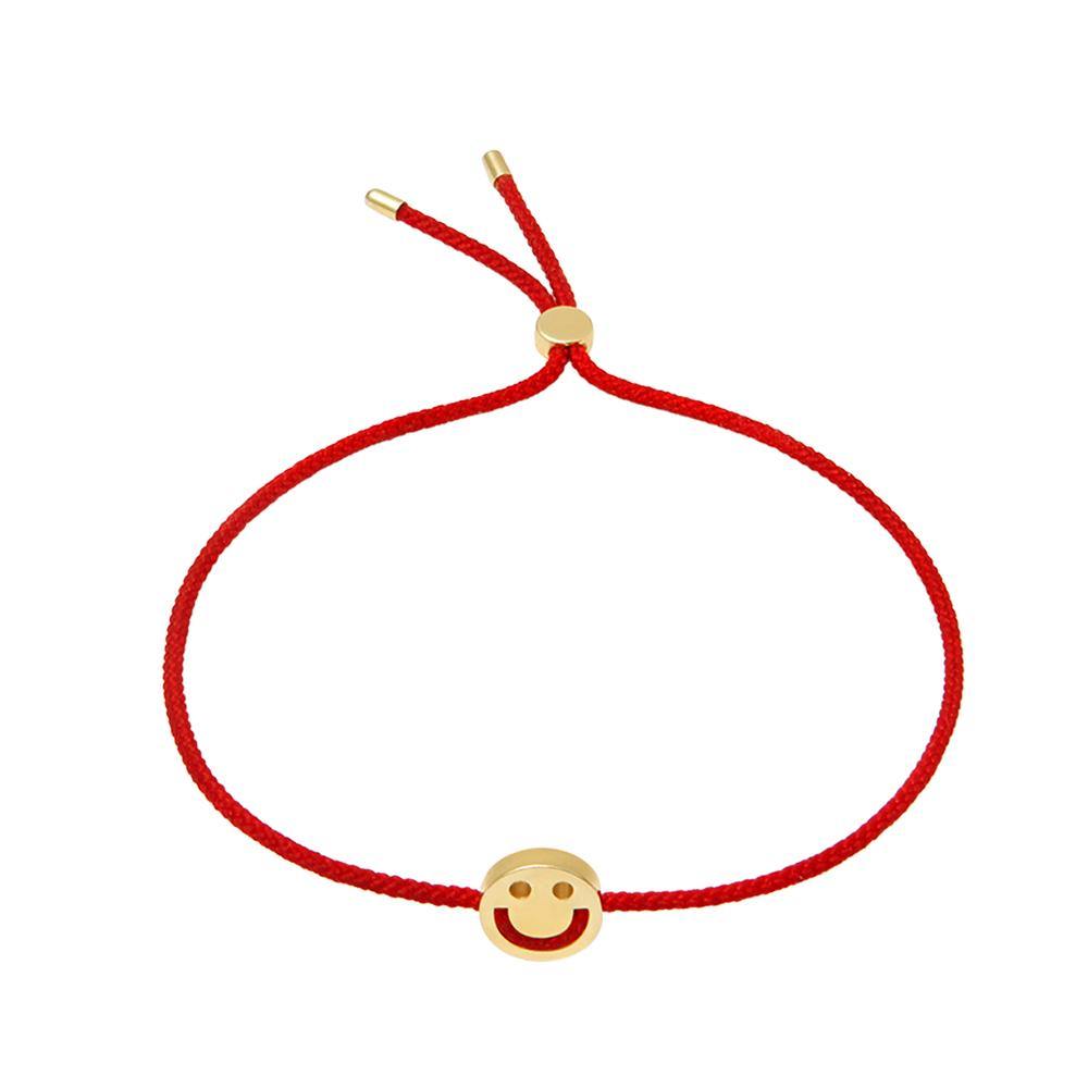 1HOME1 FRIENDS Happy Bracelet 18ct Yellow Gold Red - RUIFIER
